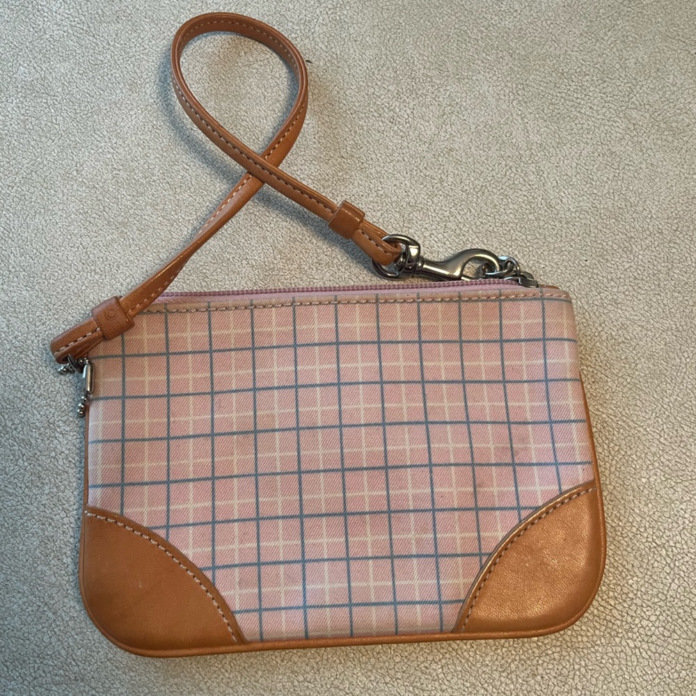 Coach plaid wristlet.